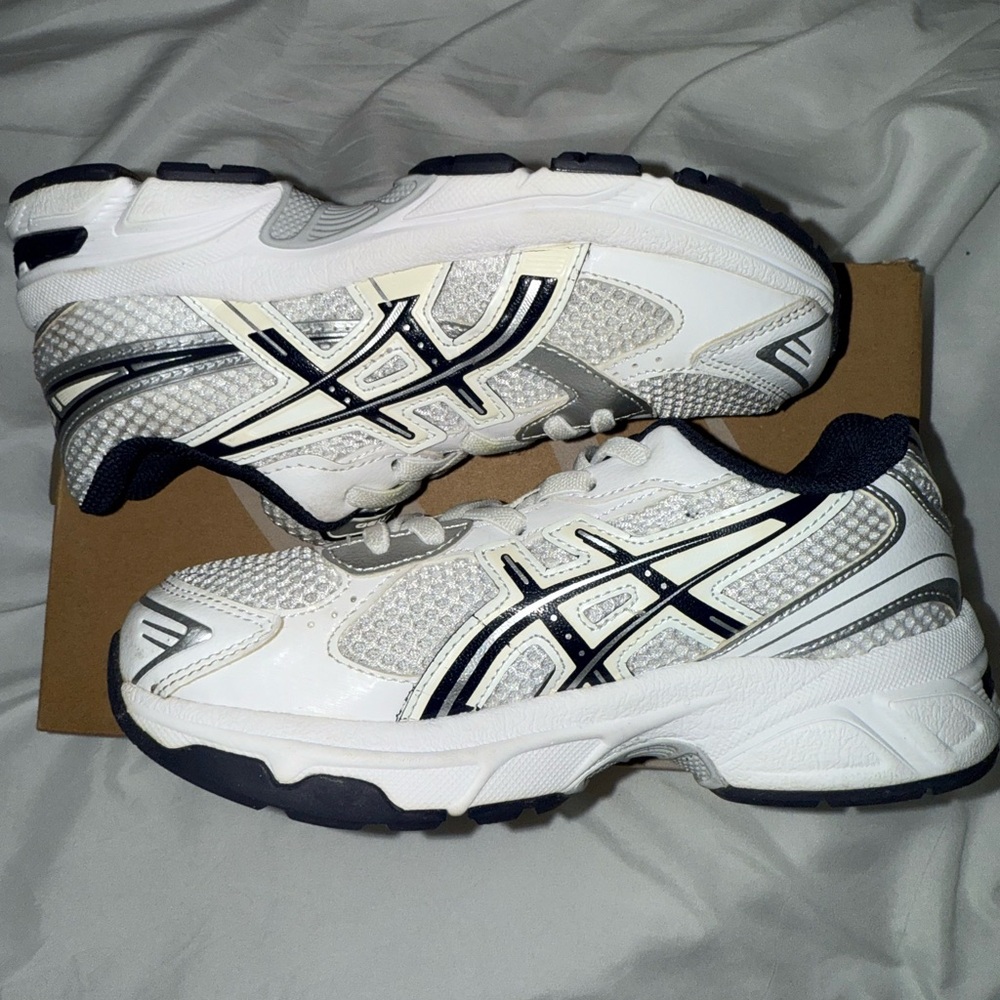 ASICS Kids' White and Silver Sneakers